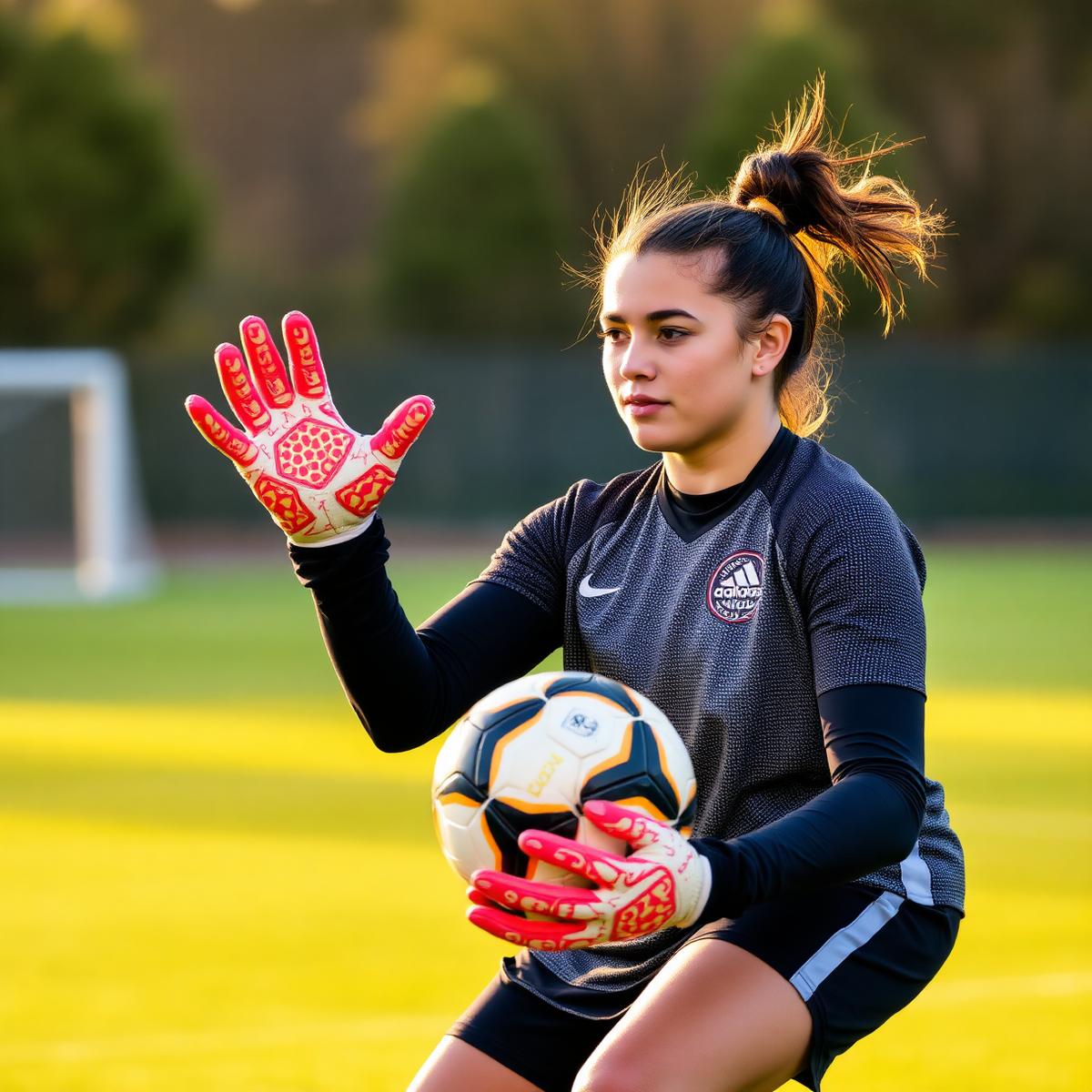 Torhüterin bei einer individuellen Trainingseinheit
